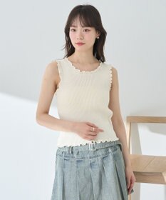 earth music&ecology フリルニットタンクトップ