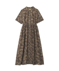 YECCA VECCA サファリ柄フレアシャツワンピース