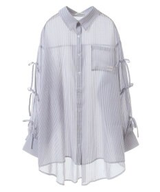 earth music&ecology 袖スリットリボンロングシャツ