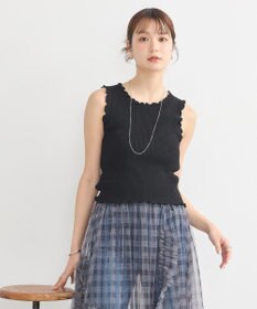 earth music&ecology フリルニットタンクトップ