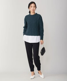 ICB L 【洗える】 ソフトカシミヤミックス 幾何学柄ニット