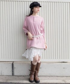 WEGO 【ユニセックス着用ITEM/MLサイズ展開】スラブヘンリーネックT（SS）