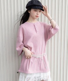 WEGO 【ユニセックス着用ITEM/MLサイズ展開】スラブヘンリーネックT（SS）
