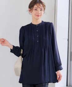 Tiaclasse 【スマート裏起毛・新色追加】 ピンタックシャツチュニック