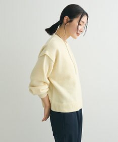 Green Parks 袖かのこニットプルオーバー