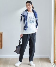 ANY 【ウエストゴム】イージーケアライトストレッチテーパードパンツ