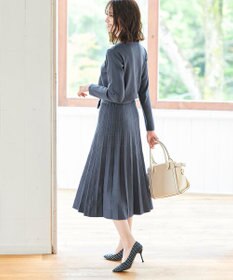 Tiaclasse L 【洗える】1枚で着映えするチェック柄編みニットワンピース