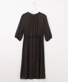 J.PRESS LADIES L 【洗える】ドットフロッキープリント ワンピース