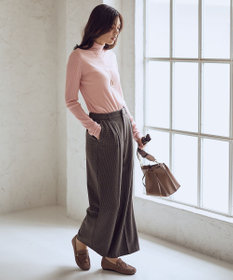 ANY L ウール混リブタートルネックカットソー