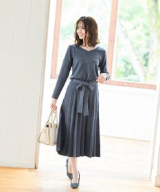 Tiaclasse L 【洗える】1枚で着映えするチェック柄編みニットワンピース