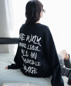 WEGO ハンドライティングジャガードニット