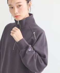 earth music&ecology チャンピオン　ｅｍａｅハーフジップ裏毛プルオーハ