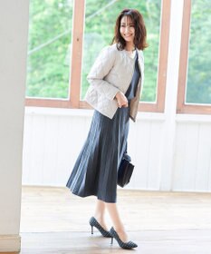 Tiaclasse L 【洗える】1枚で着映えするチェック柄編みニットワンピース