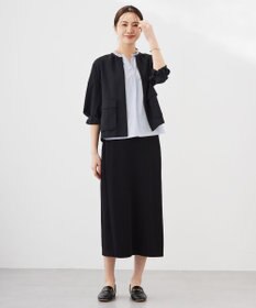 J.PRESS LADIES L ストライプジャージー フリル襟 カットソー