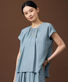 自由区 【カタログ掲載・人気素材・新型登場・新色追加・セットアップ対応】エアリーツイルプルオーバー ブラウス ［新色］サックス
