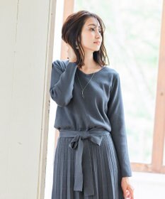 Tiaclasse L 【洗える】1枚で着映えするチェック柄編みニットワンピース