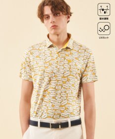 23区GOLF 【MEN】【吸水速乾/UVカット】YELL総柄プリントポロシャツ