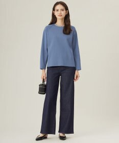 自由区 S 【洗える】パールディティールプルオーバー ニット