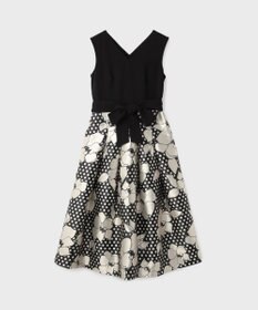 GRACE CONTINENTAL ドットボタニカルジャガードドレス