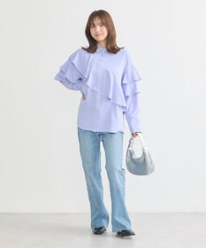 earth music&ecology アシメラッフルシャツ