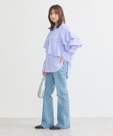 earth music&ecology アシメラッフルシャツ