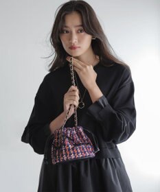 組曲 ツイードMINIドロスト バッグ ネイビー系7