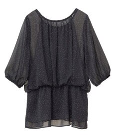 earth music&ecology レイヤードライクドット柄ブラウス