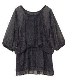 earth music&ecology レイヤードライクドット柄ブラウス