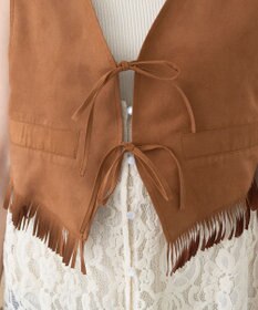 earth music&ecology スウェード調フリンジベスト