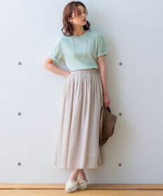 23区 L 【接触冷感/洗える】シアーフィルム フレアスカート