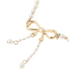 Maison de FLEUR パールリボンスライドネックレス