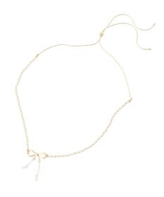 Maison de FLEUR パールリボンスライドネックレス