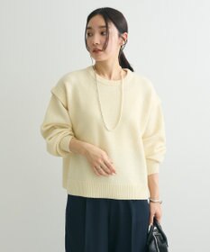 Green Parks 袖かのこニットプルオーバー