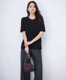 ICB 【洗える】 ストライプパターン ニットトップス