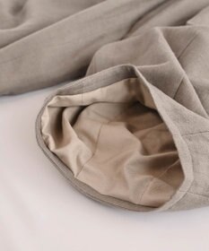 muuc リネンウールの裾タックワイドパンツ