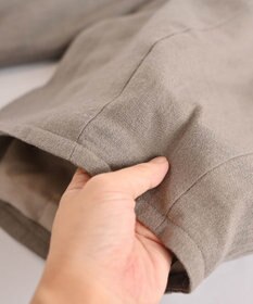 muuc リネンウールの裾タックワイドパンツ