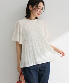 Green Parks マジョリカプリーツショートスリーブブラウス
