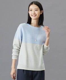 J.PRESS LADIES L 【WEB限定カラーあり・洗える】CAT ボートネック ブロッキング ニット