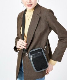 LeSportsac DENIM PHONE CROSSBODY/ブラックデニム/ブラックシェルパ