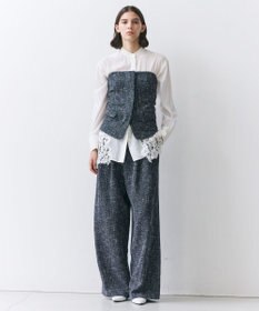 BEIGE， TRIPHANE / ハイウエストツイードタックパンツ