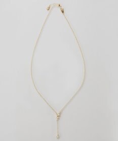 Phoebe 【金属アレルギー対応】ラディアンスビジューYラインネックレス　ゴールド