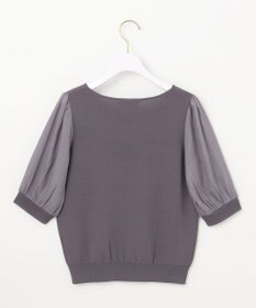 ANY SIS 【洗える】ハートネックファブリックコンビ ニット