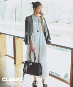 ICB 【CLASSY.掲載】  リネンスラブローン シャツワンピース オフホワイト