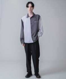 WEGO 【しわになりにくい】ドライポリカラーブロックシャツ（LS）