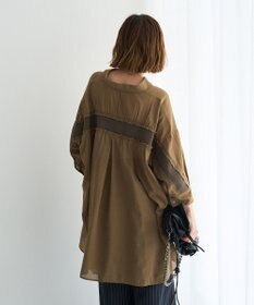 YECCA VECCA リブMIXシアーオーバーシャツ