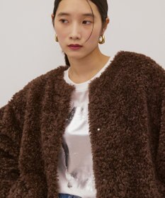 AMERICAN HOLIC ノーカラーフェイクファーコート