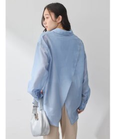 earth music&ecology バックスリットシアーシャツ