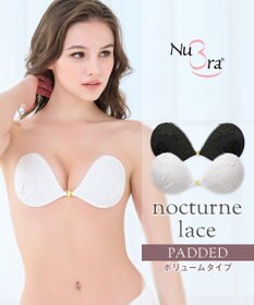 BRADELIS New York 【NuBra / ボリュームアップ】パテッドヌーブラ ノクターンレース  蒸れにくい バックレス コレクション デザインヌーブラ 正規品