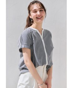 ANY SIS S 【洗える】シルケットストライプスキッパー カットソー