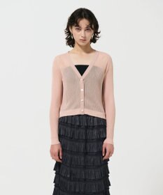 GRACE CONTINENTAL リブシアーニットカーディガン